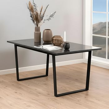 Amble Black Marble Effect 6 Seater 160cm Dining Table