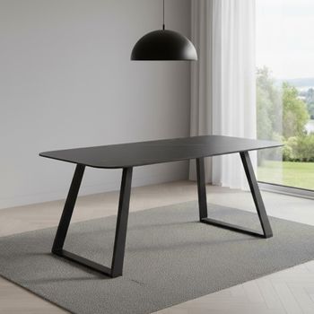 Antalya Matt Black Ceramic 6 Seater 180cm Dining Table
