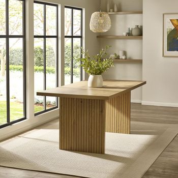 Arundel Oak Effect 6 Seater 180cm Fluted Dining Table