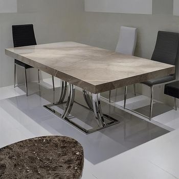 Aurora Dining Table with Marble with Stainless Steel Base - Sizes Available