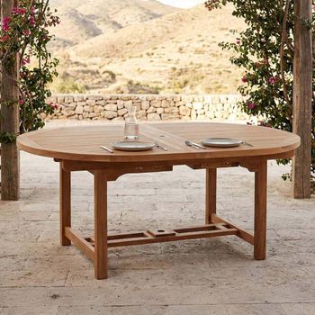 Avon Teak Oval 180cm-240cm Extending Dining Table