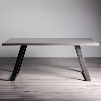 Hirst Grey Painted Tempered Glass 6 Seater 180cm Dining Table