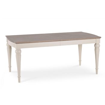 Montreux Grey Washed Oak and Soft Grey 6-10 Seater 180cm-225cm Extending Dining Table