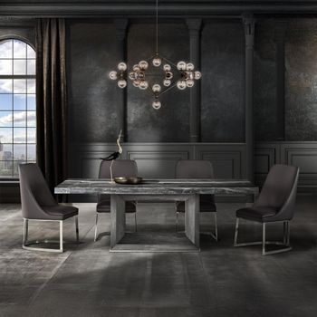 Blade Marble Pedestal Dining Table - Sizes Available