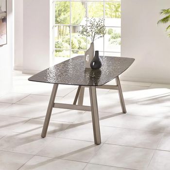 Callisto Smoked Bubble Glass 8 Seater 200cm Dining Table