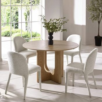 Cellini Oak Effect 4 Seater 120cm Round Pedestal Dining Table