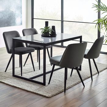 Chicago Smoked Glass 4 Seater 120cm Dining Table