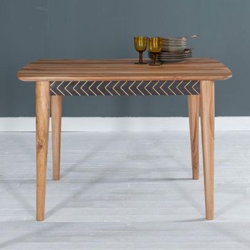 Clearance - Luxuria Black Solid Sheesham Wood 4 Seater 120cm Rectangle Dining Table