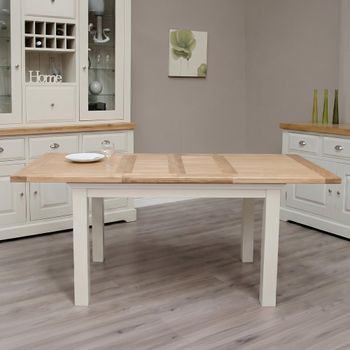 Cotswold Oak and Painted 4-8 Seater 132cm-198cm Extending Dining Table