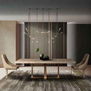 Daytona Dining Table with Marble with Pedestal Base - Sizes Available