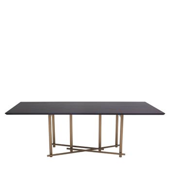 Delta Walnut Wood with Brushed Brass 8 Seater 220cm Dining Table