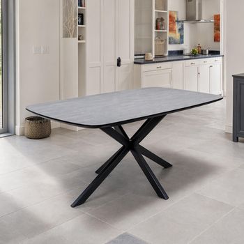 Faro Charcoal Melamine 6 Seater 150cm Dining Table