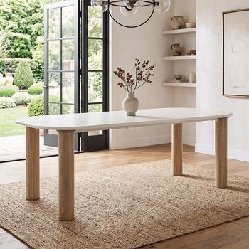 Fondi White and Brown 10 Seater 240cm Cement Look Dining Table