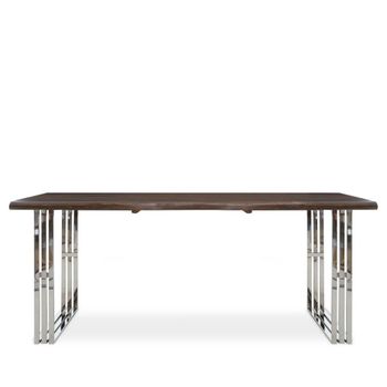 Hampstead Acacia Wood and Metal 6 Seater 180cm Dining Table