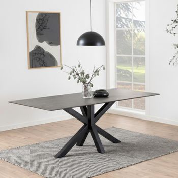 Heaven Black Ceramic 8 Seater 200cm Dining Table with Star Legs