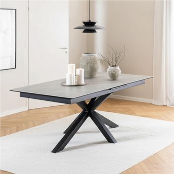 Heaven Grey Ceramic 8-10 Seater 200cm-240cm Extending Dining Table with Star Legs