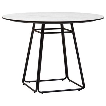 Imperia White Ceramic 4 Seater 100cm Round Dining Table