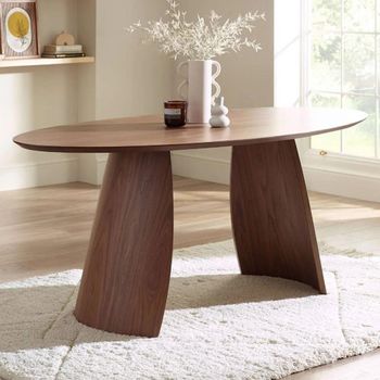 Julius Wood 6 Seater 180cm Oval Walnut Dining Table