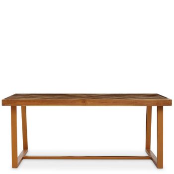 Kendari Natural Herringbone Teak Wood 6 Seater 181cm Dining Table