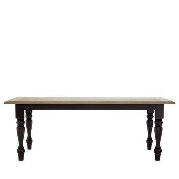 Kensington Townhouse Oak and Black 8 Seater 200cm Dining Table