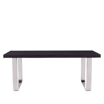 Kerala 8 Seater 200cm Dining Table with Black Glass with Silver Base