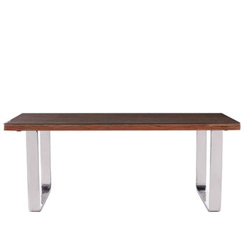 Kerala 8 Seater 200cm Dining Table with Clear Glass with Silver Base