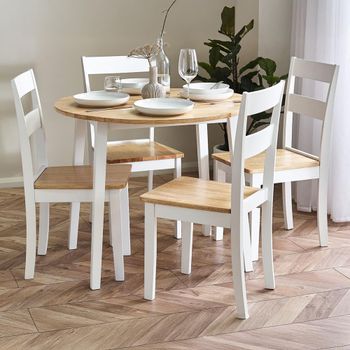 Linwood White Painted 2-4 Seater 55cm-90cm Round Drop Leaf Dining Table