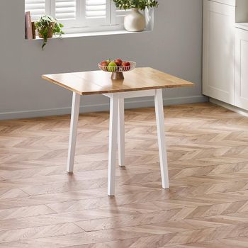 Linwood White Painted 2-4 Seater 45cm-90cm Square Drop Leaf Dining Table