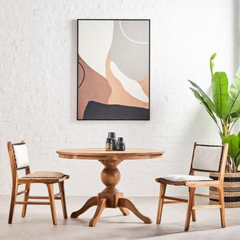 Lyon American Oak 4 Seater 120cm Round Pedestal Dining Table