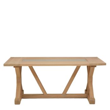 Lyon Glass and Oak 6 Seater 180cm Dining Table