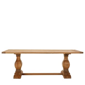 Lyon Oak 8 Seater 200cm Double Pedestal Dining Table
