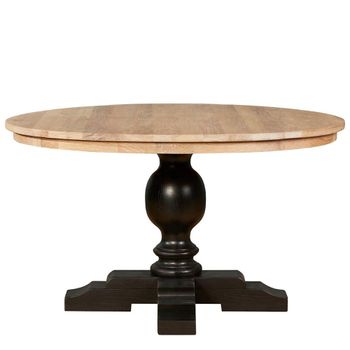 Lyon White Washed Oak 4 Seater 130cm Round Pedestal Dining Table