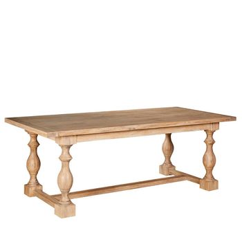 Lyon White Washed Oak 8 Seater 220cm Double Pedestal Dining Table