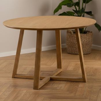 Malika Oak 4 Seater 120cm Round Dining Table