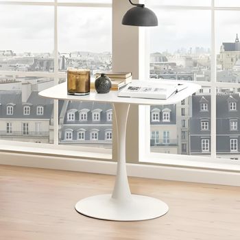 Malta White Ceramic 2 Seater 90cm Square Dining Table