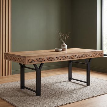 Marlee Mango Wood 8 Seater 200cm Geometric Dining Table