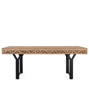 Marlee Mango Wood 8 Seater 200cm Geometric Dining Table