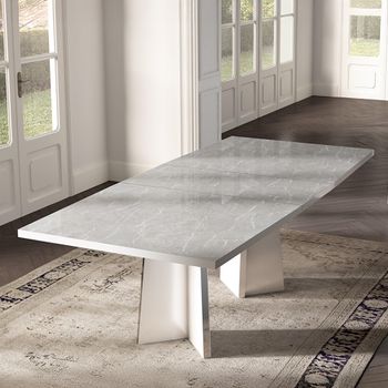 Modern Mara White 6-10 Seater 180cm-255cm Extending Dining Table