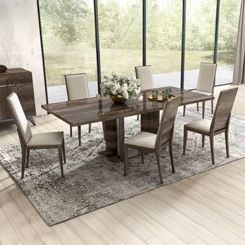 Modern Medea Extending Pedestal Vintage Oak 6-10 Seater 180cm-255cm Dining Table
