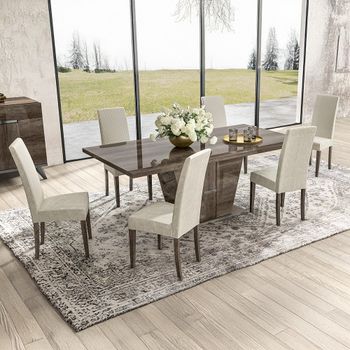 Modern Medea Pedestal Vintage Oak 6 Seater 160cm Dining Table