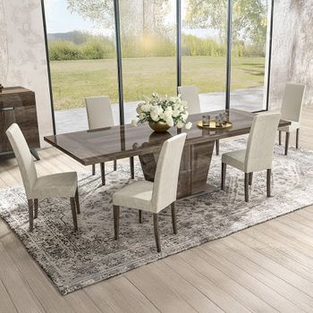 Modern Medea Pedestal Vintage Oak 8 Seater 200cm Dining Table