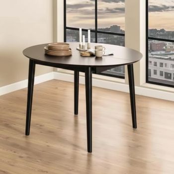 Montreux Round Black 4-6 Seater 115cm-154cm Extending Dining Table