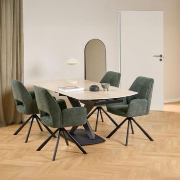 Morella Sand Ceramic 4-6 Seater 120cm-180cm Extending Dining Table