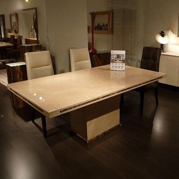 Paris Dining Table with Marble with Pedestal Base - Sizes Available