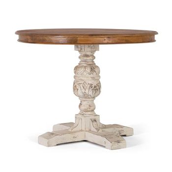 Pescara Mango Wood 4 Seater 100cm Round Pedestal Dining Table