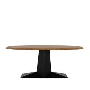 Pisa Acacia Wood 8 Seater 200cm Oval Pedestal Dining Table