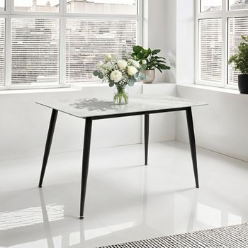 Riga Italy Grey Sintered Stone 4 Seater 130cm Dining Table