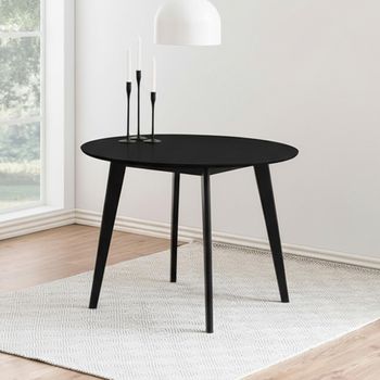 Roxby Black 4 Seater 105cm Round Dining Table