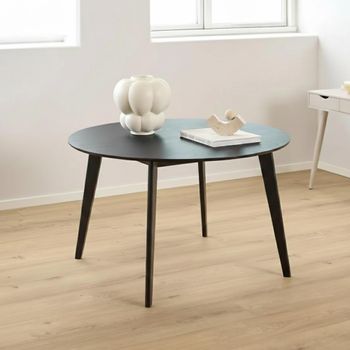 Roxby Black 4 Seater 120cm Round Dining Table