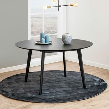 Roxby Black 6 Seater 140cm Round Dining Table